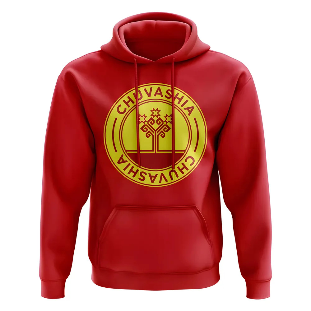 Chuvashia Football Badge Hoodie (Red) Polyester Newcastle Uksoccershop Men's Red Xxl