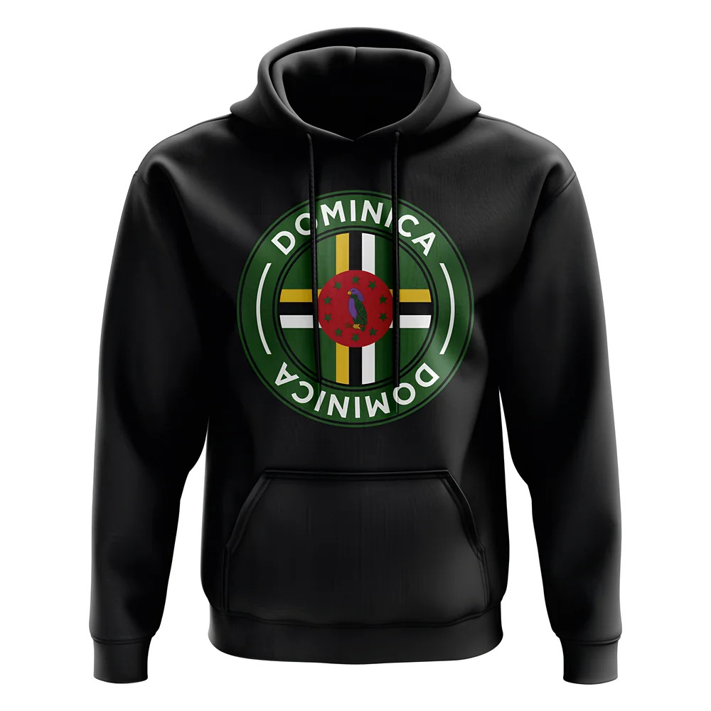 Dominica Football Badge Hoodie (Black) Polyester Uksoccershop Men's Black Medium