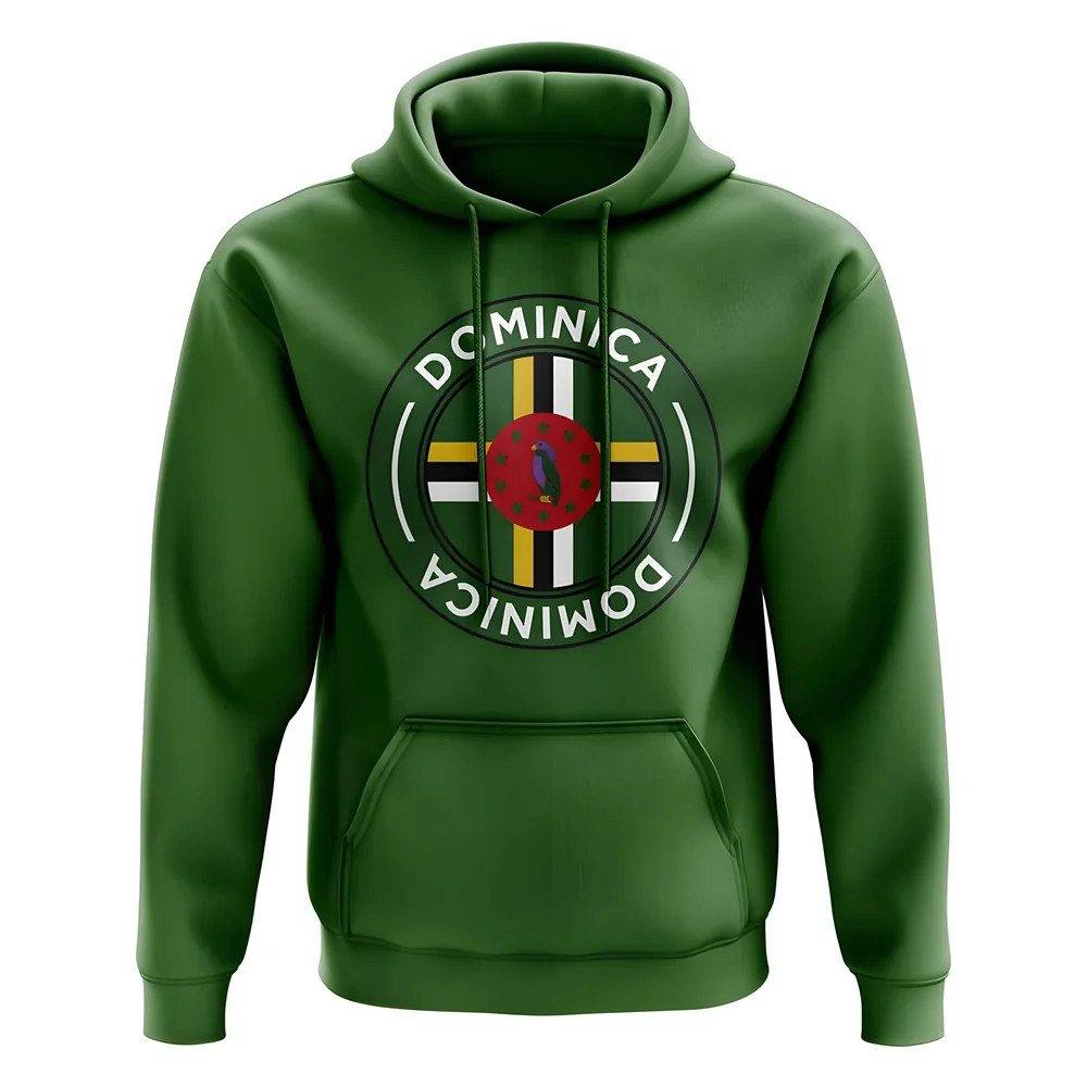 Dominica Football Badge Hoodie (Green) Polyester Uksoccershop Men's Green Medium