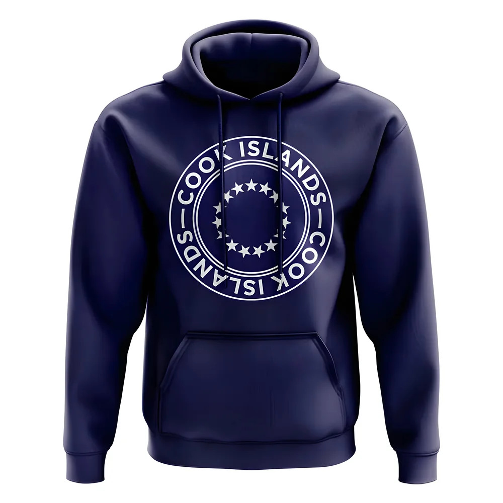 Cook Islands Football Badge Hoodie (Navy) Polyester Uksoccershop Men's Navy Extra Large