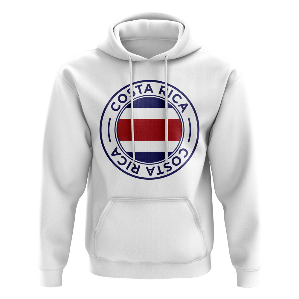 Click to view product details and reviews for Costa Rica Football Badge Hoodie White.