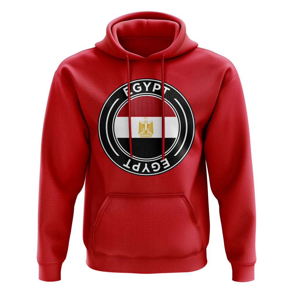 Egypt Football Badge Hoodie (Red) Polyester Uksoccershop Men's Red Small