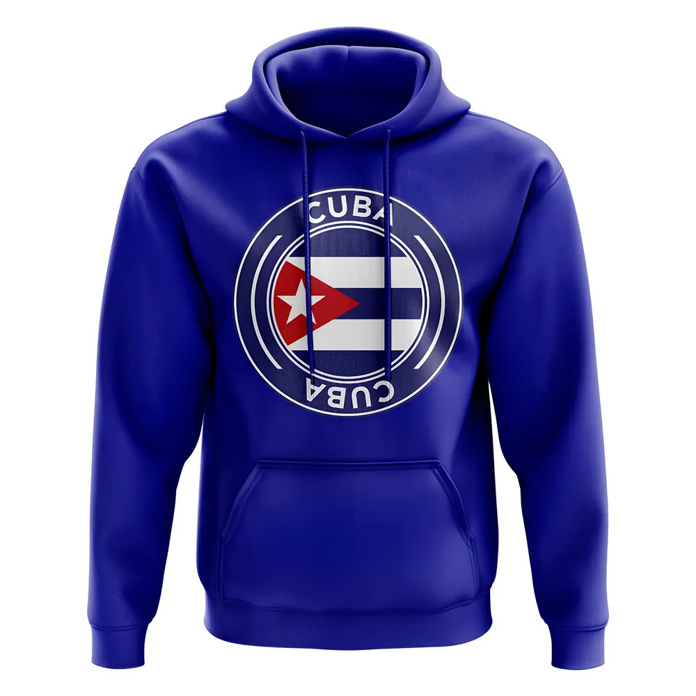 Cuba Football Badge Hoodie (Royal) Polyester Uksoccershop Men's Blue Extra Large