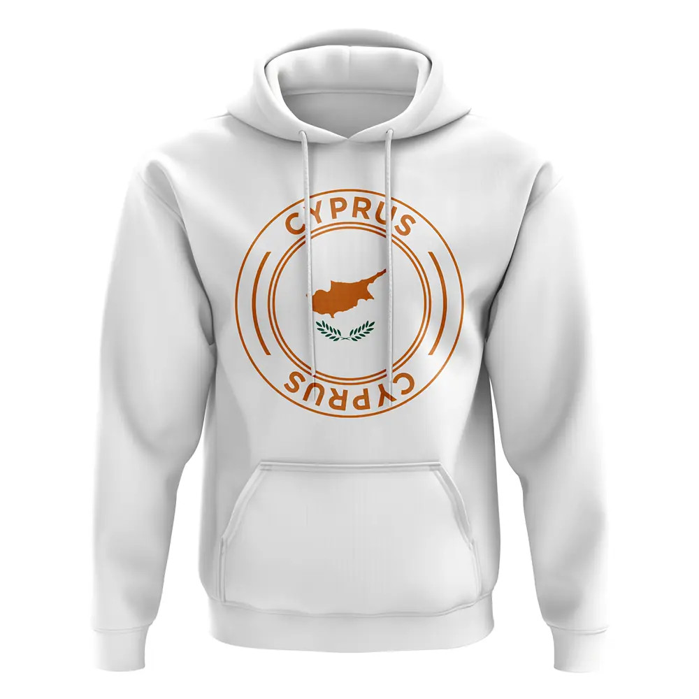 Cyprus Football Badge Hoodie (White) Polyester Uksoccershop Men's White Xxl