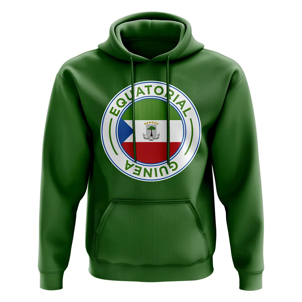 Equatorial Guinea Football Badge Hoodie (Green) Polyester Uksoccershop Men's Green Xxl