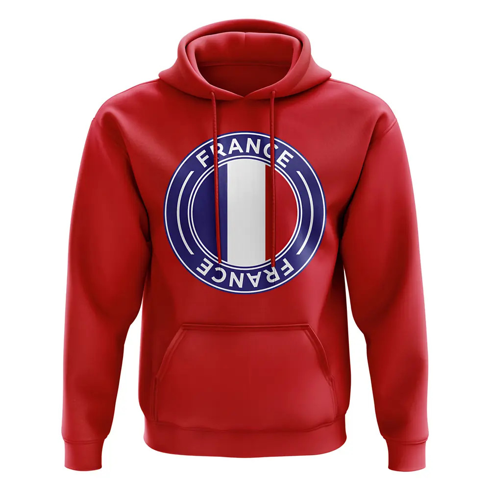 Click to view product details and reviews for France Football Badge Hoodie Red.