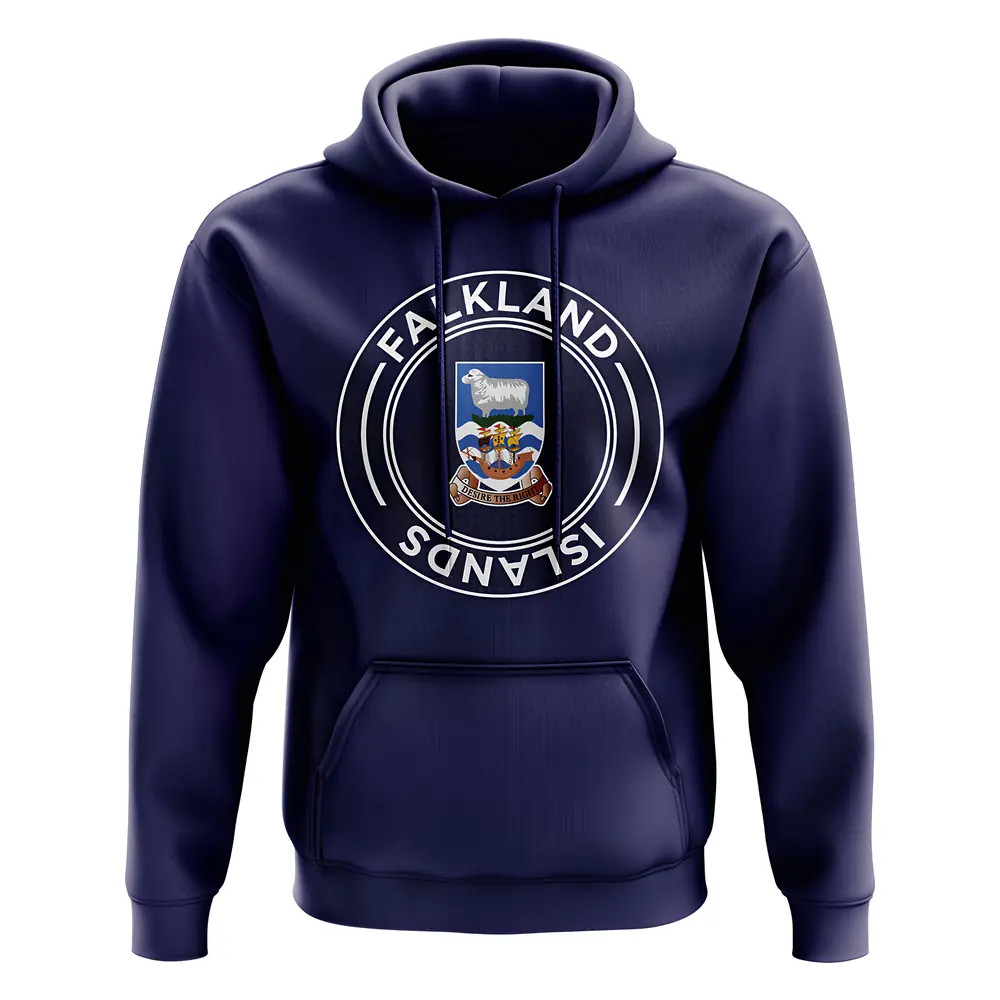 Falkland Islands Football Badge Hoodie (Navy) Polyester Newcastle Uksoccershop Men's Navy Large