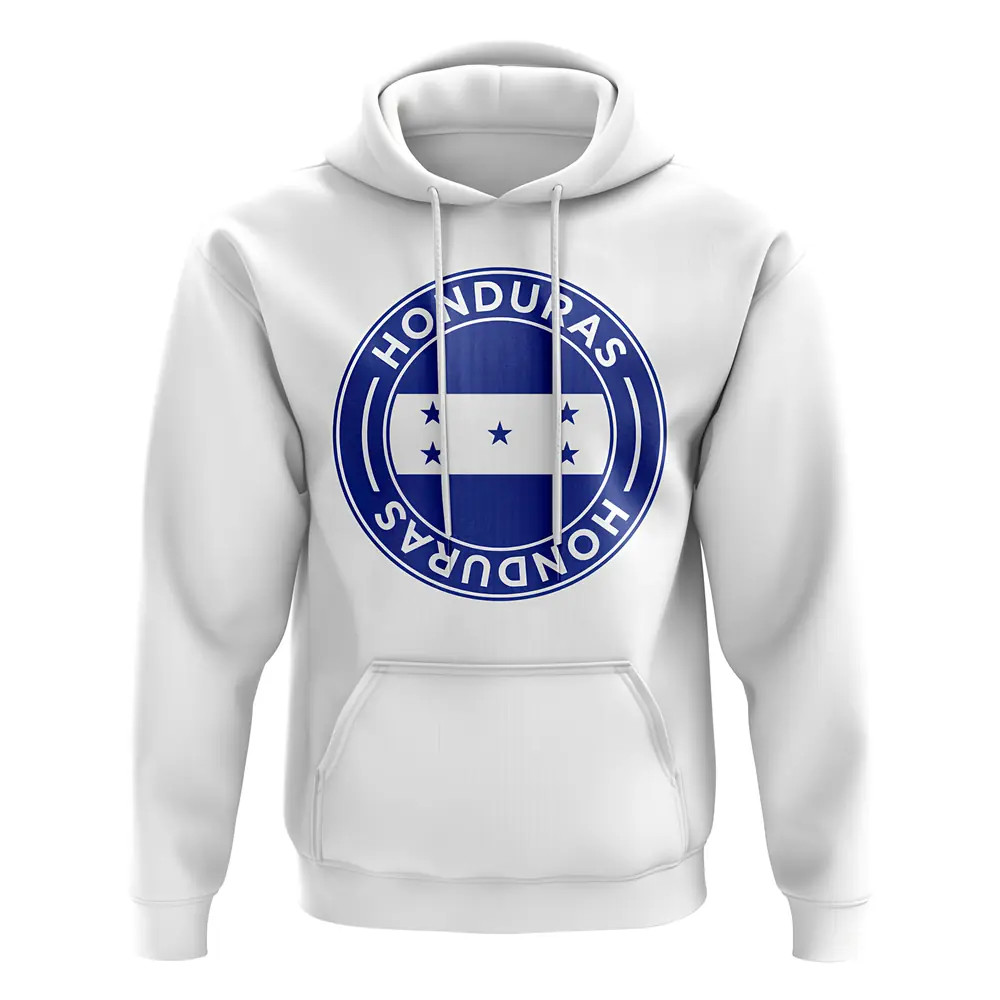 Honduras Football Badge Hoodie (White) Polyester Azerbaijan Uksoccershop Men's White Extra Large