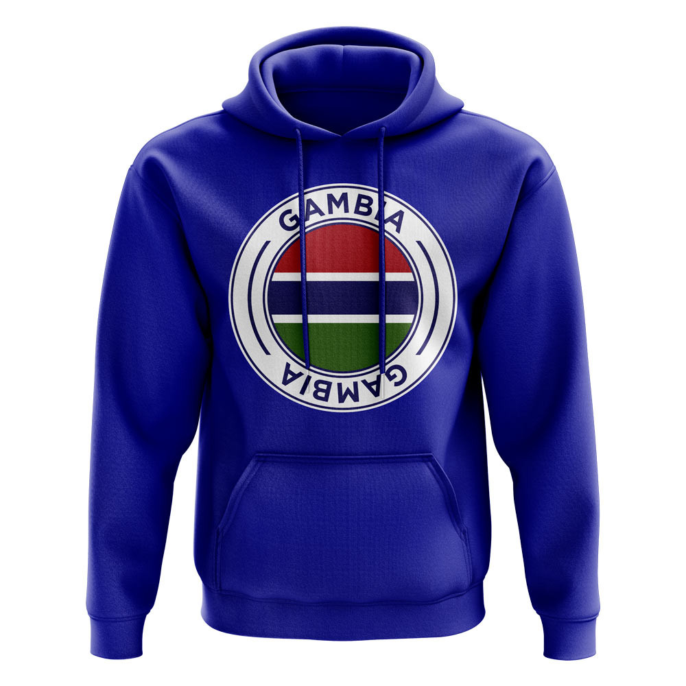 Gambia Football Badge Hoodie (Royal) Polyester Uksoccershop Men's Blue Xxl