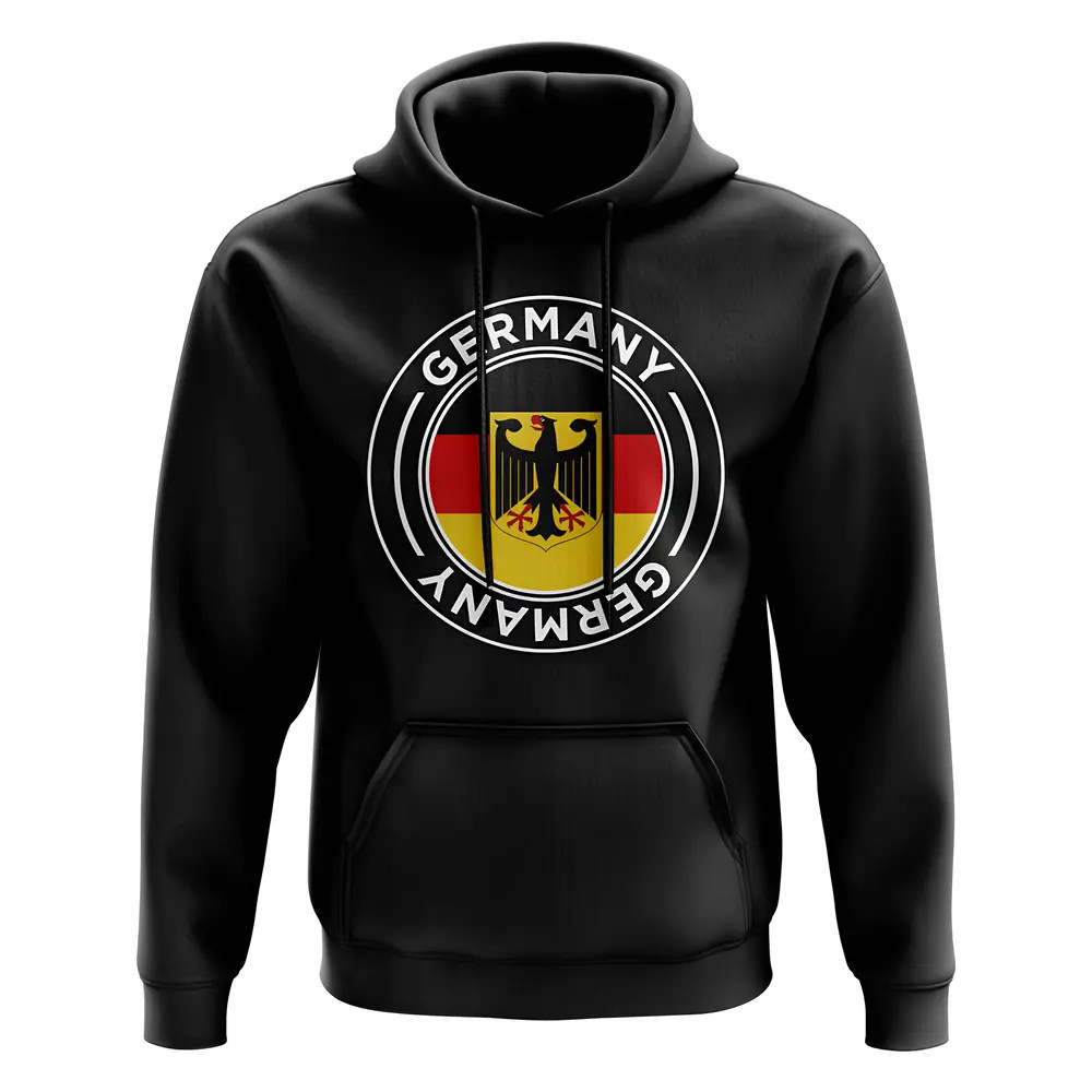 Germany Football Badge Hoodie (Black) Polyester Uksoccershop Men's Black Small