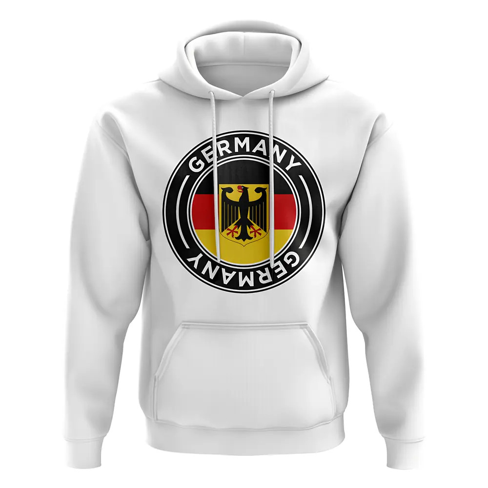 Germany Football Badge Hoodie (White) Polyester Uksoccershop Men's White Small