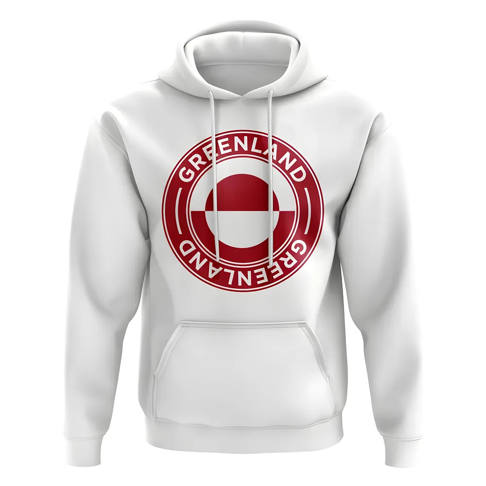Greenland Football Badge Hoodie (White) Polyester Newcastle Uksoccershop Men's White Medium