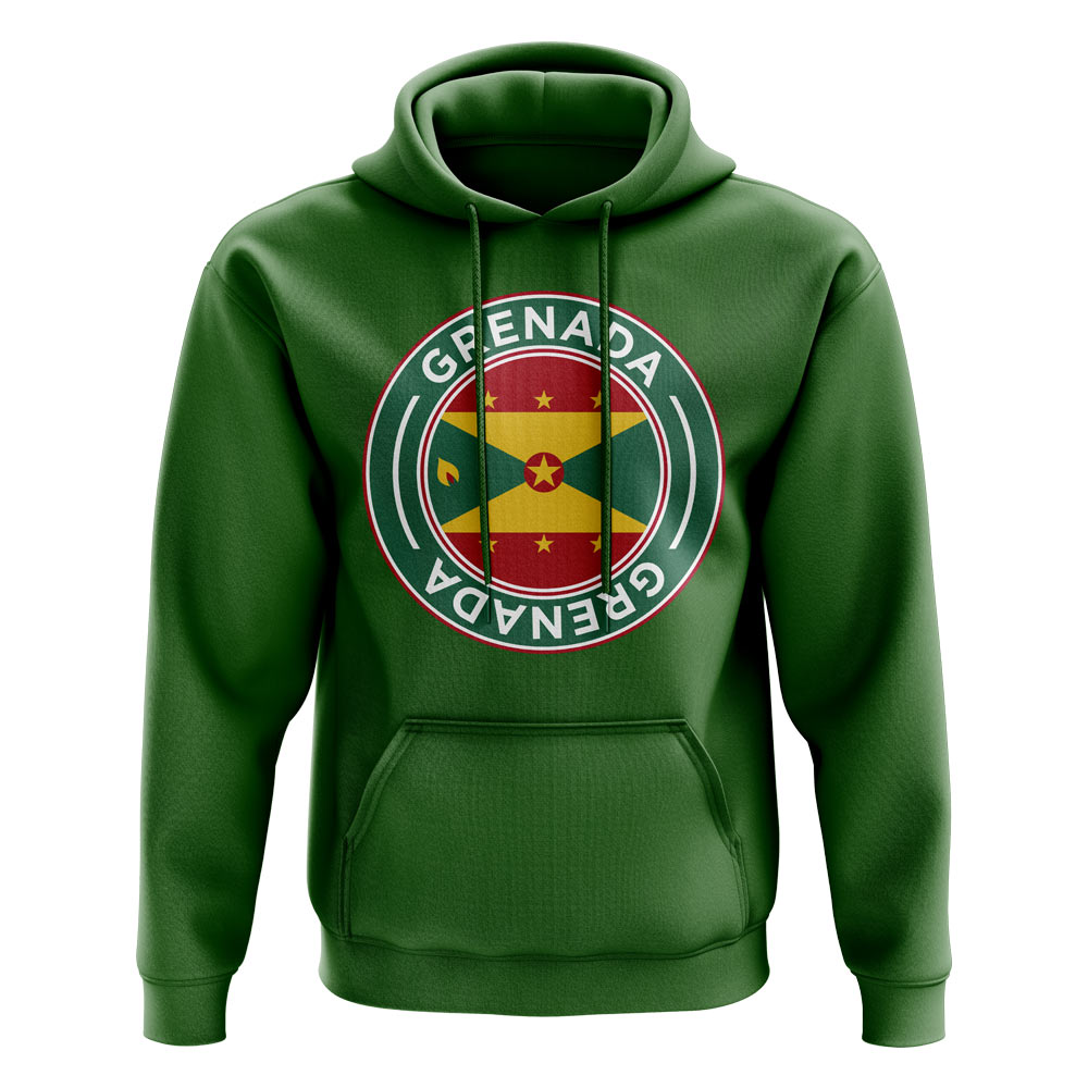 Click to view product details and reviews for Grenada Football Badge Hoodie Green.