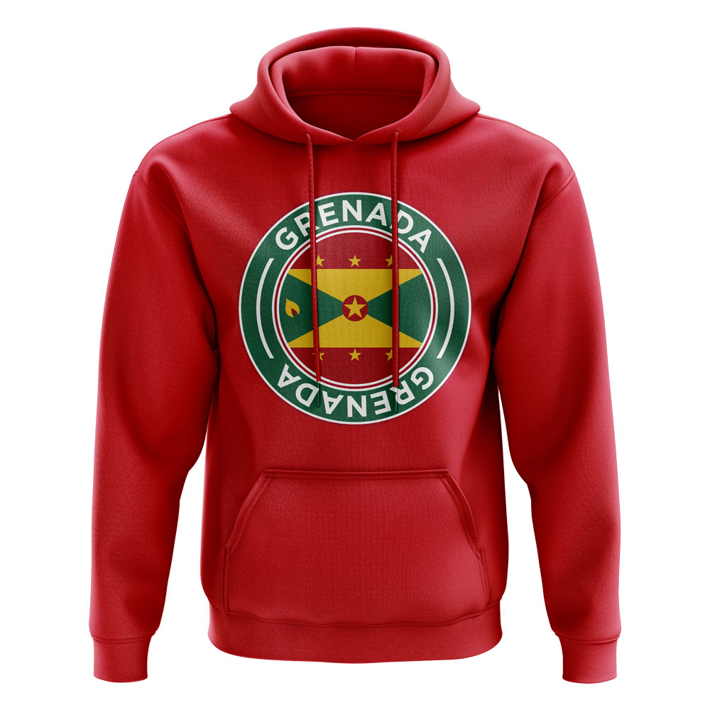 Click to view product details and reviews for Grenada Football Badge Hoodie Red.