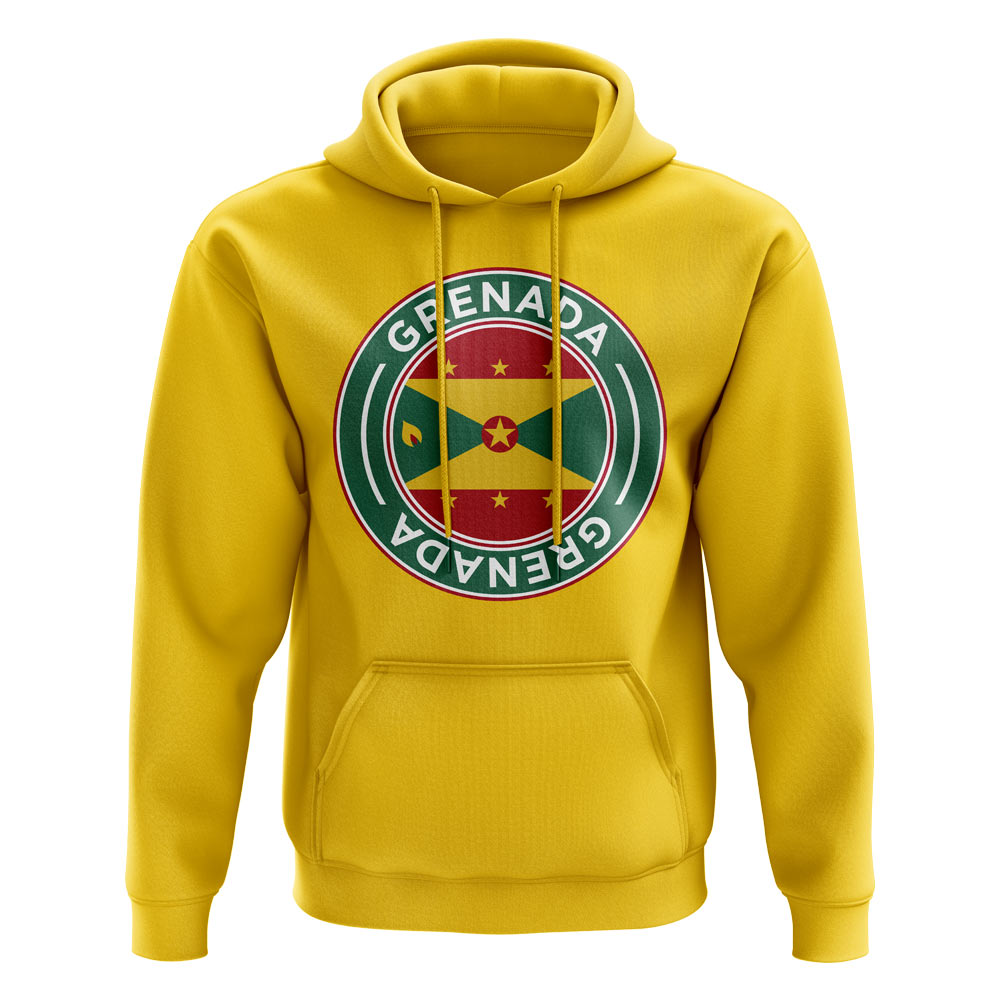 Click to view product details and reviews for Grenada Football Badge Hoodie Yellow.