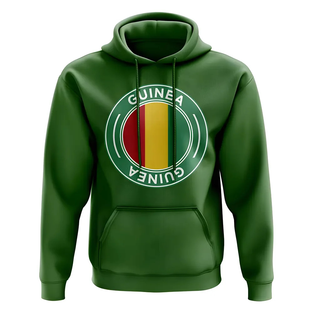 Guinea Football Badge Hoodie (Green) Polyester Uksoccershop Men's Green Small
