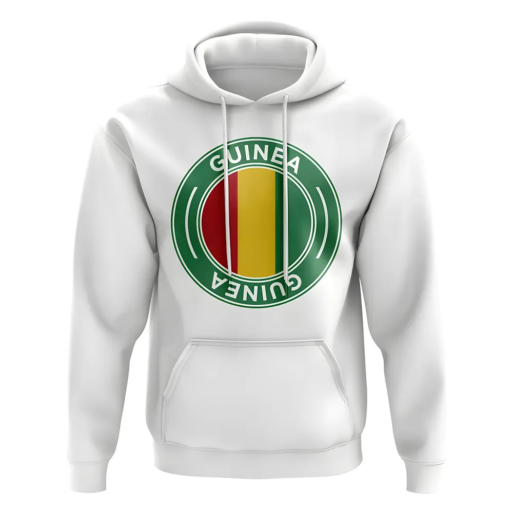 Guinea Football Badge Hoodie (White) Polyester Uksoccershop Men's White Xxl
