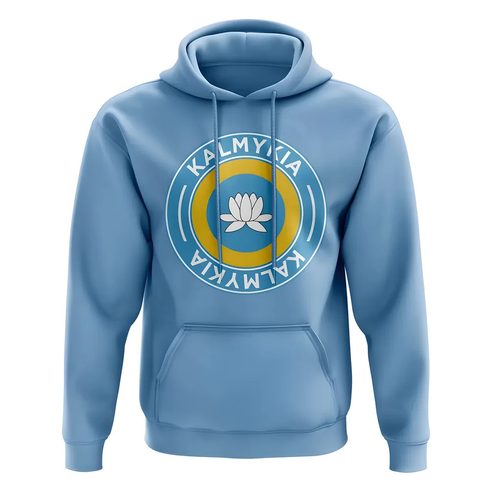 Kalmykia Football Badge Hoodie (Sky) Polyester Newcastle Uksoccershop Men's Sky Blue Extra Large
