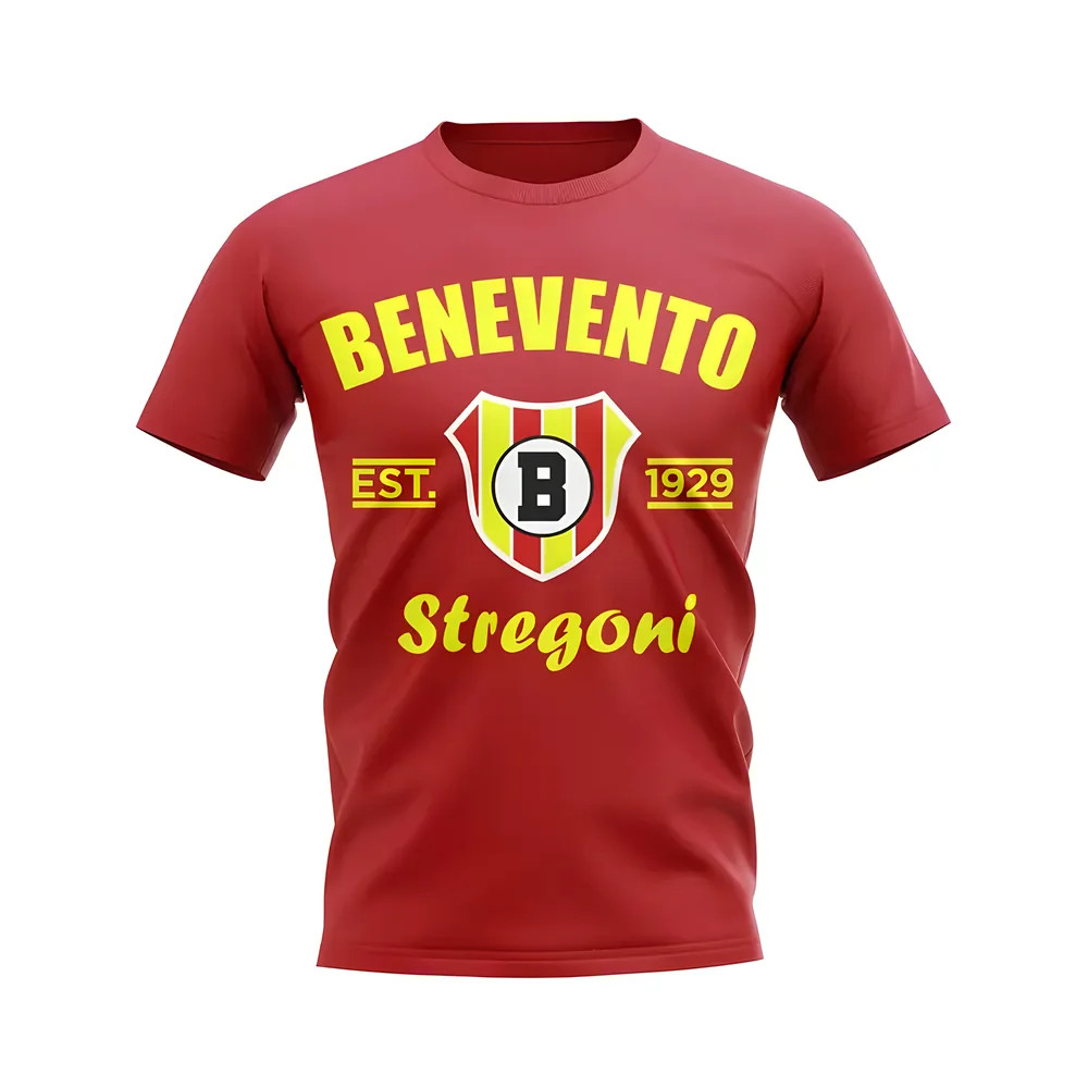 Benevento Calcio Established Football T-Shirt (Red) Polyester Uksoccershop Men's Red Medium