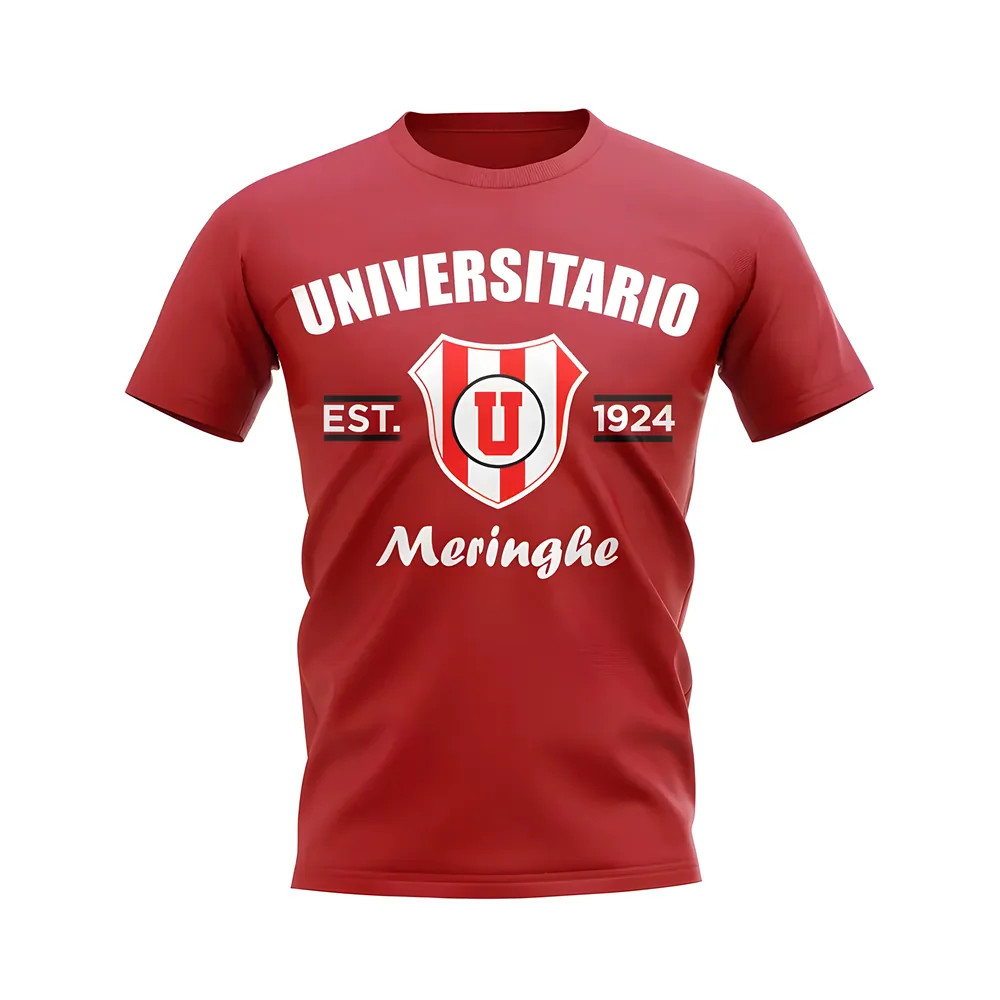 Universitario Established Football T-Shirt (Red) Polyester Aston Villa Uksoccershop Men's Red Xxl