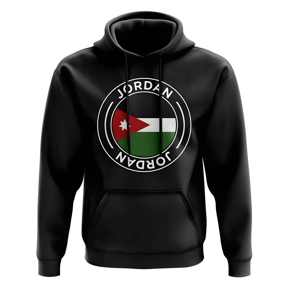 Jordan Football Badge Hoodie (Black) Polyester Uksoccershop Men's Black Extra Large