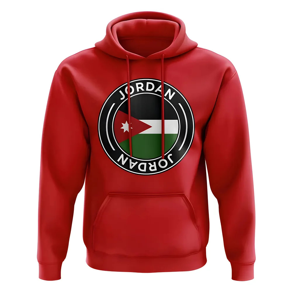 Jordan Football Badge Hoodie (Red) Polyester Uksoccershop Men's Red Extra Large