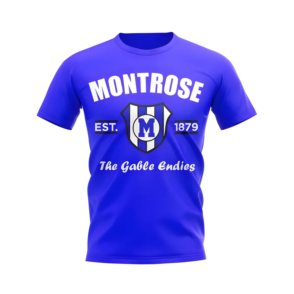 Montrose Established Football T-Shirt (Royal) Polyester Aston Villa Uksoccershop Men's Blue Medium