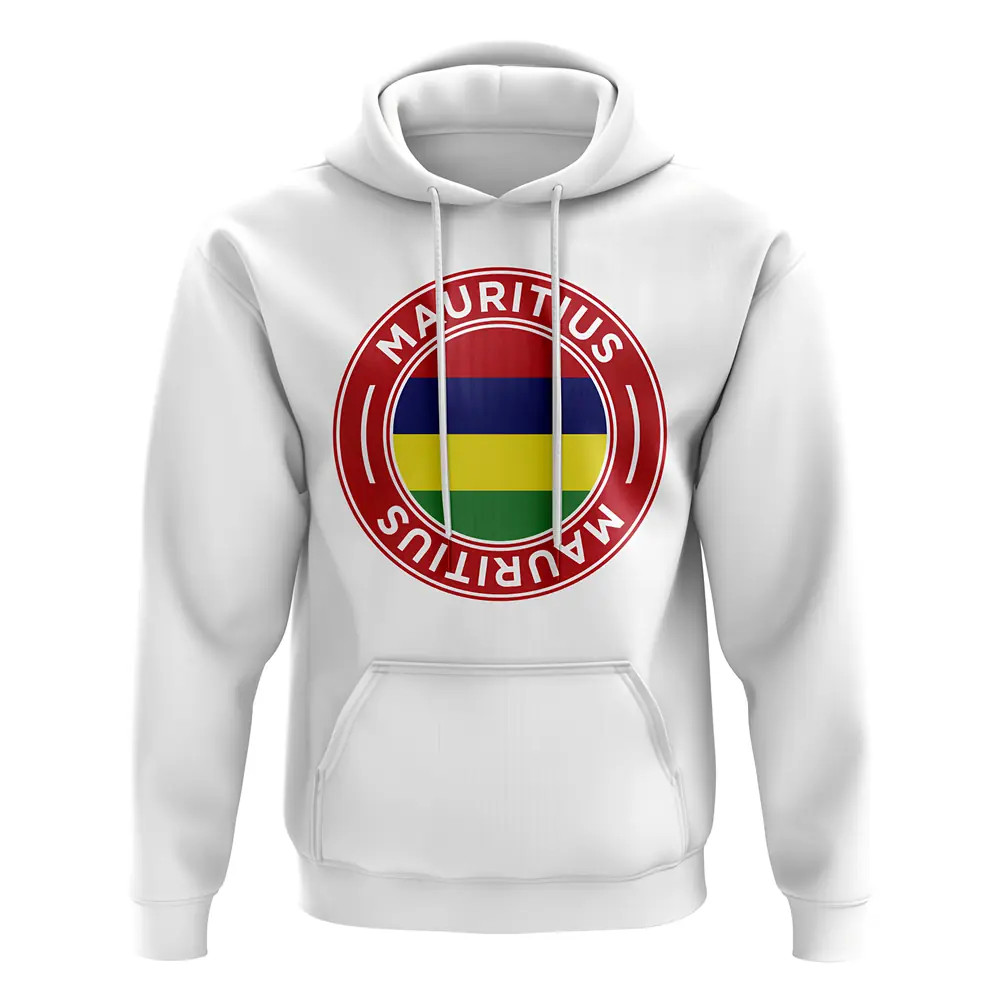 Mauritius Football Badge Hoodie (White) Polyester Uksoccershop Men's White Xxl
