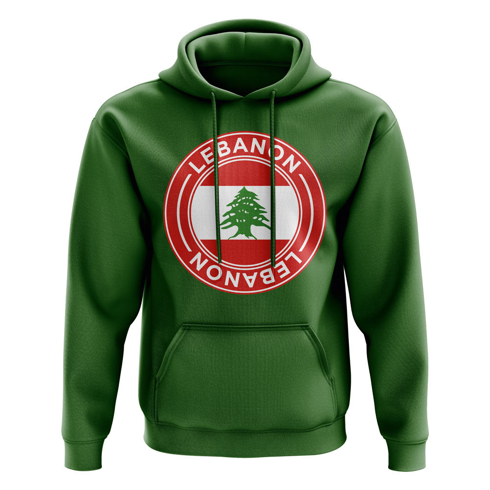 Lebanon Football Badge Hoodie (Green) Polyester Uksoccershop Men's Green Medium