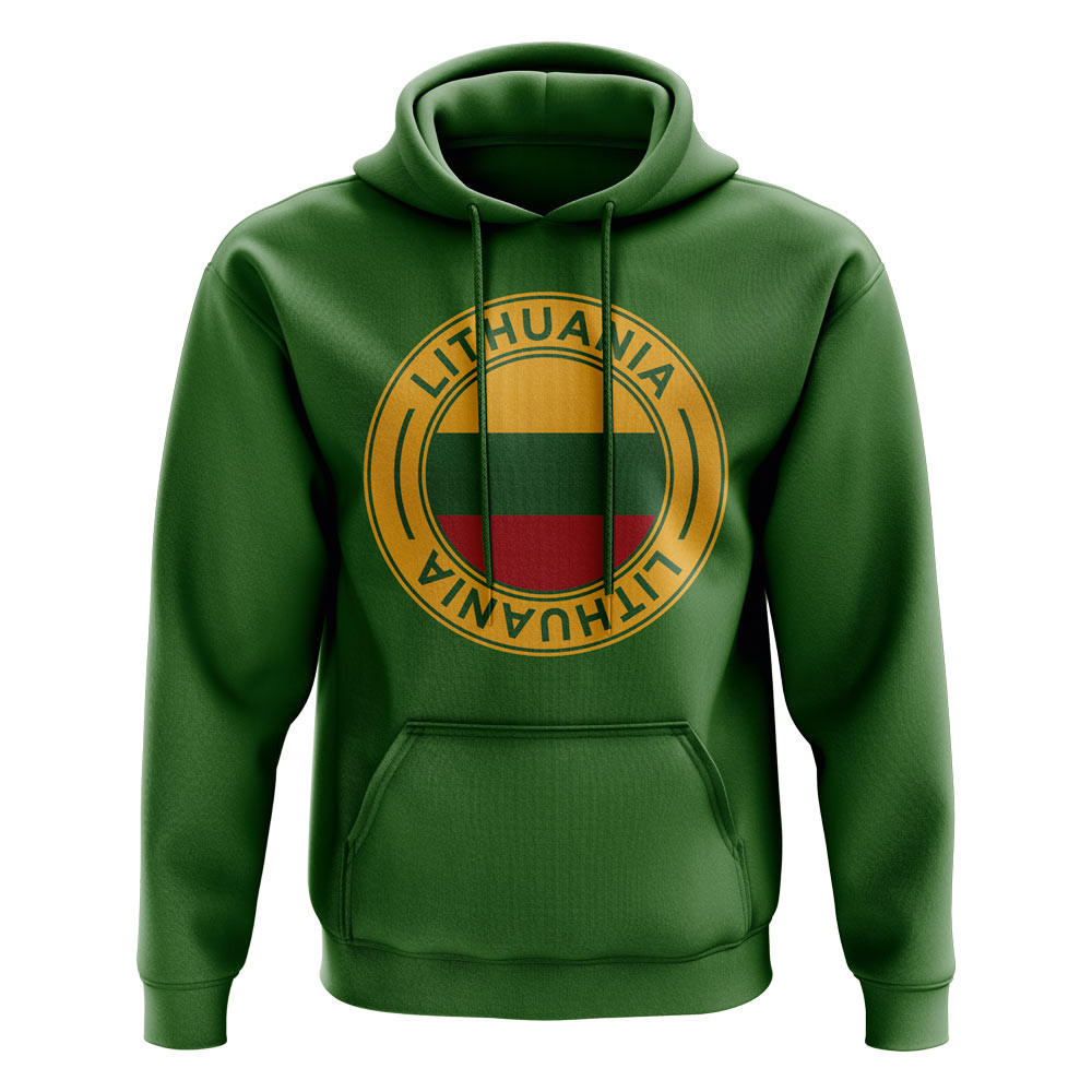 Lithuania Football Badge Hoodie (Green) Polyester Uksoccershop Men's Green Xxl