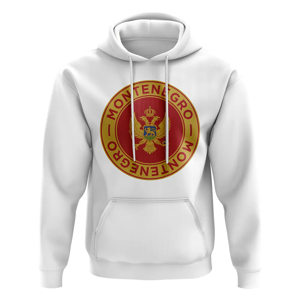Montenegro Football Badge Hoodie (White) Polyester Uksoccershop Men's White Large