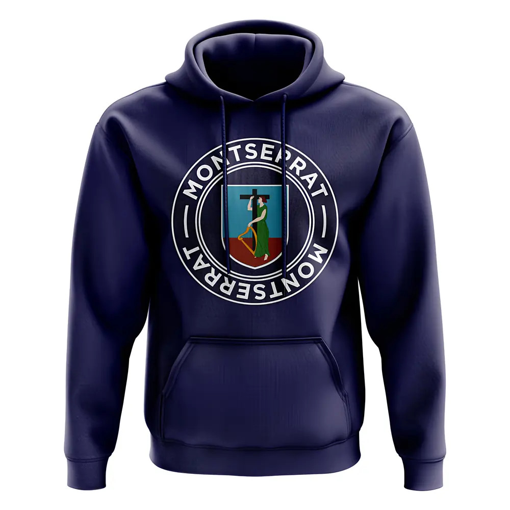 Montserrat Football Badge Hoodie (Navy) Polyester Uksoccershop Men's Navy Xxl