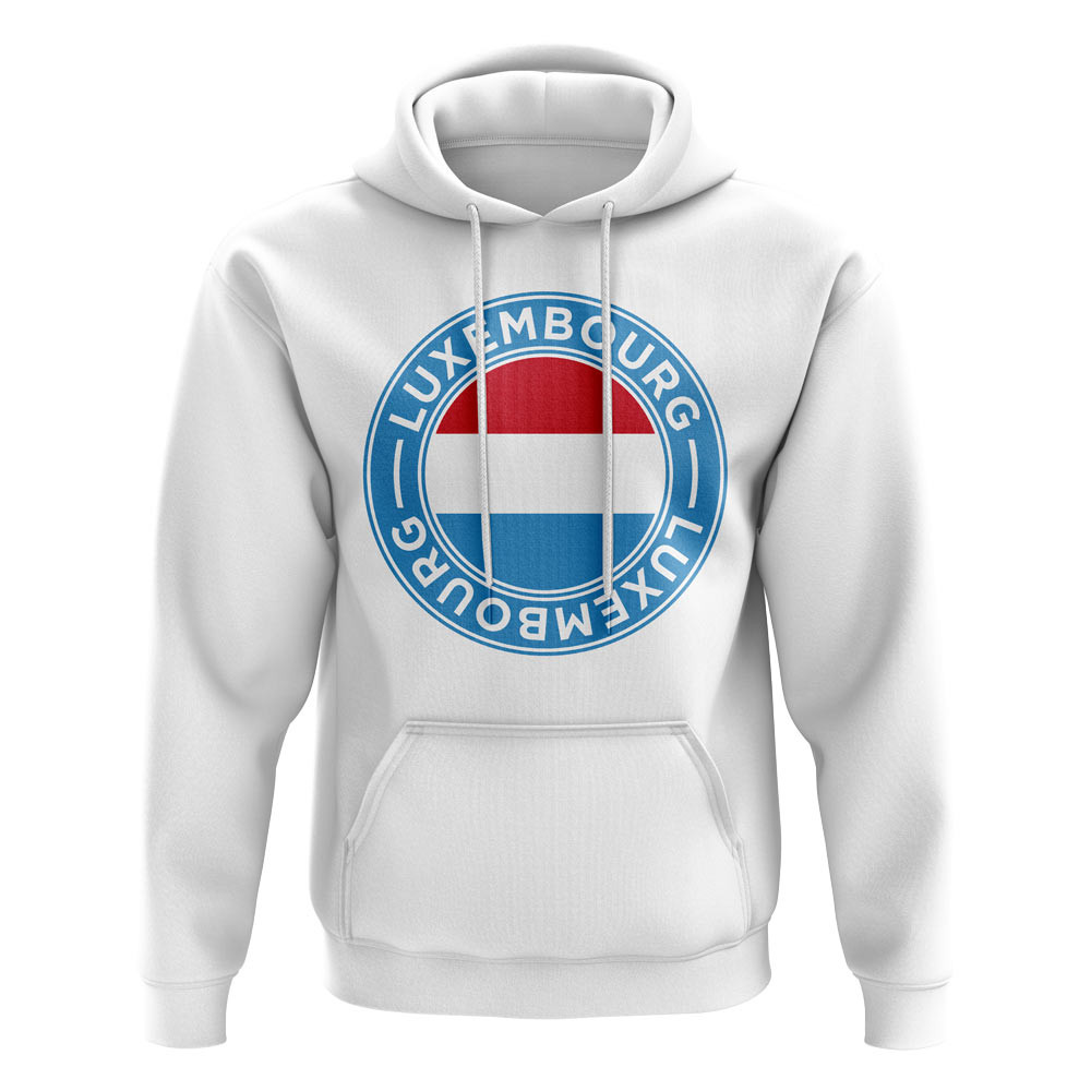 Luxembourg Football Badge Hoodie (White) Polyester Uksoccershop Men's White Xxl