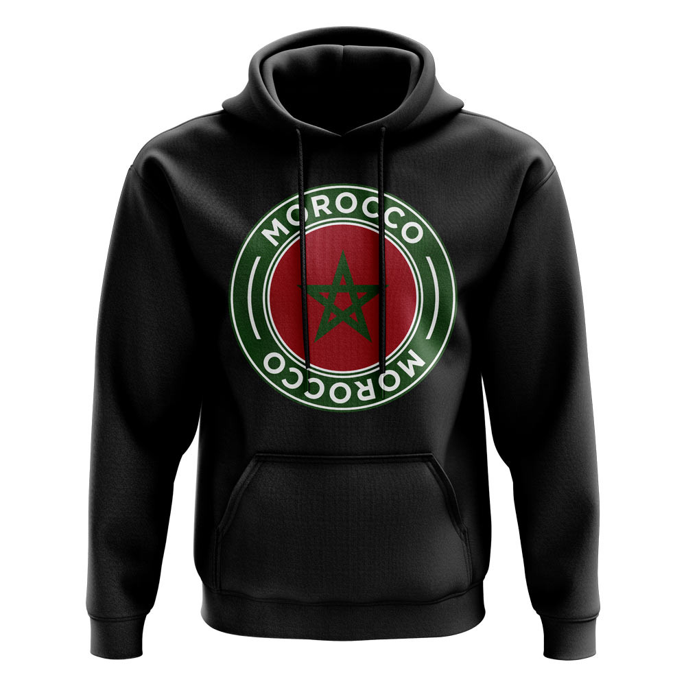 Click to view product details and reviews for Morocco Football Badge Hoodie Black.