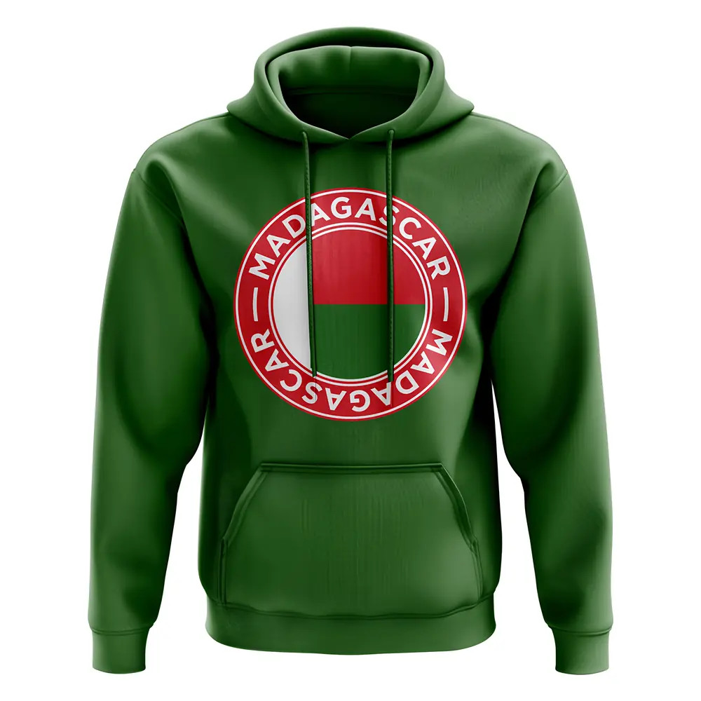Madagascar Football Badge Hoodie (Green) Polyester Uksoccershop Men's Green Large