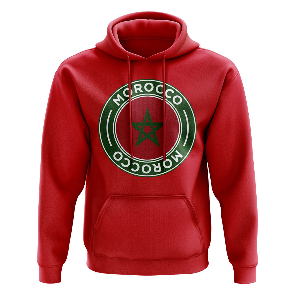 Click to view product details and reviews for Morocco Football Badge Hoodie Red.