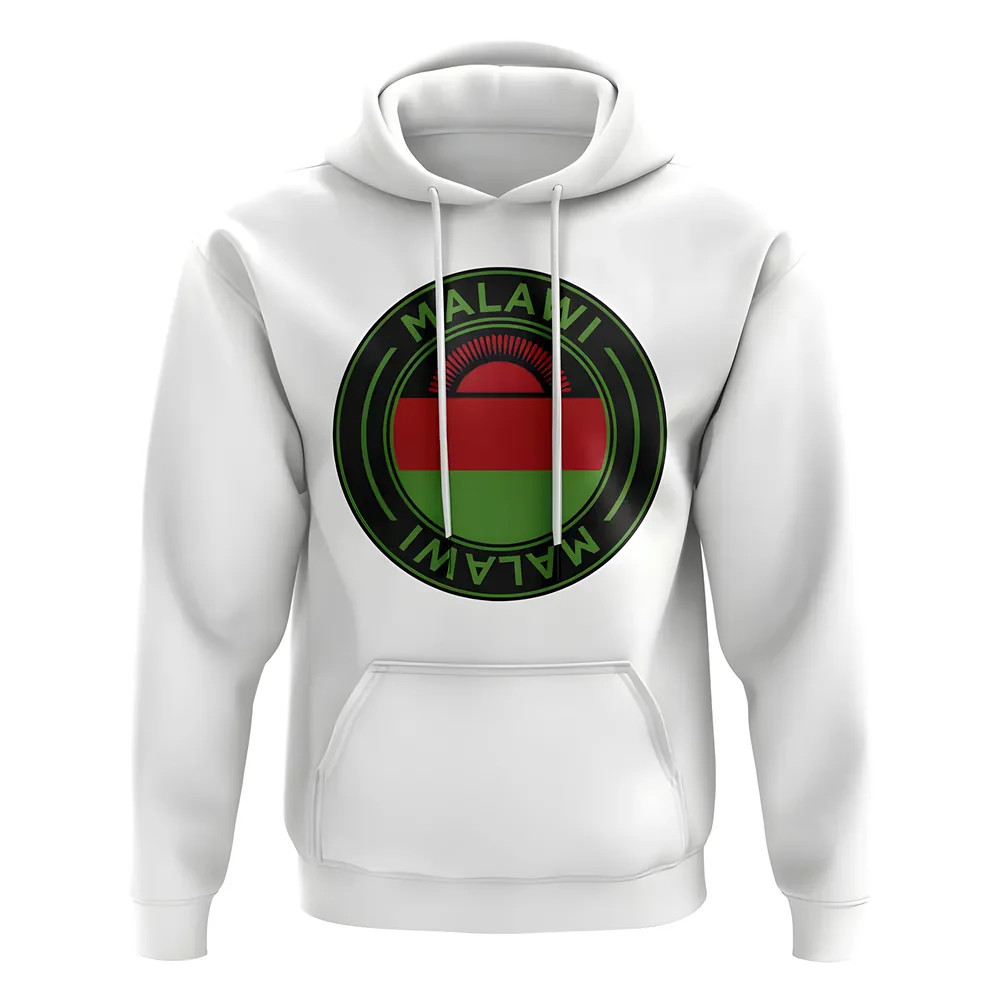 Malawi Football Badge Hoodie (White) Polyester Uksoccershop Men's White Xxl