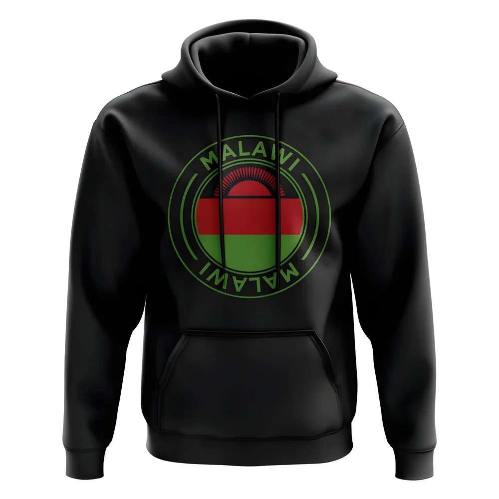 Malawi Football Badge Hoodie (Black) Polyester Uksoccershop Men's Black Medium