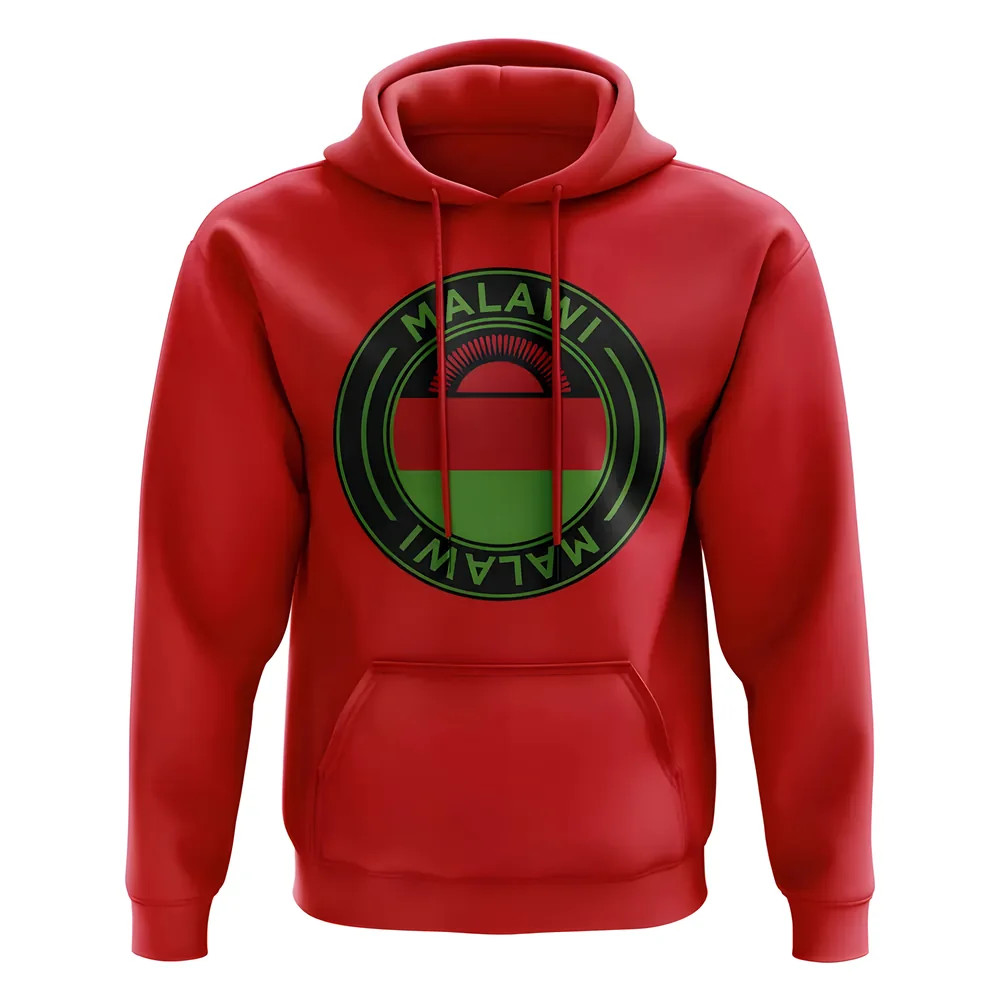 Malawi Football Badge Hoodie (Red) Polyester Uksoccershop Men's Red Xxl
