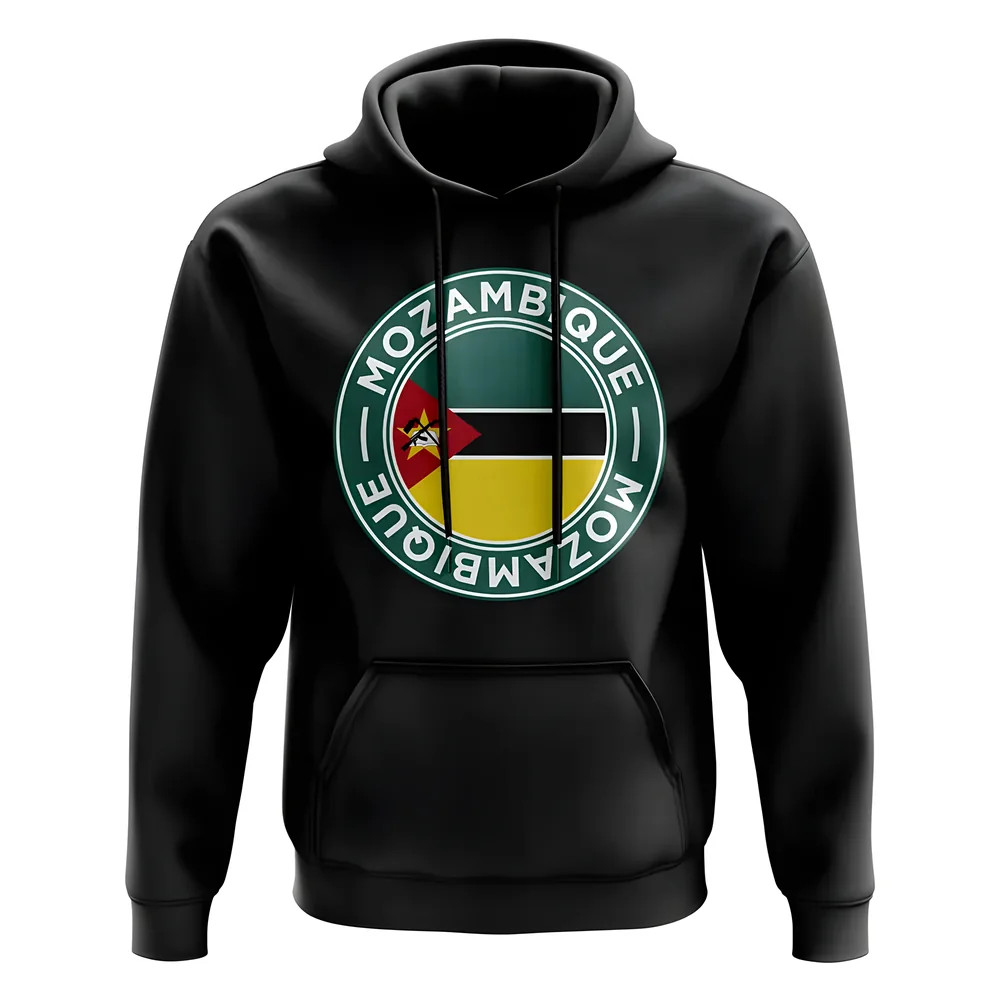 Mozambique Football Badge Hoodie (Black) Polyester Uksoccershop Men's Black Xxl