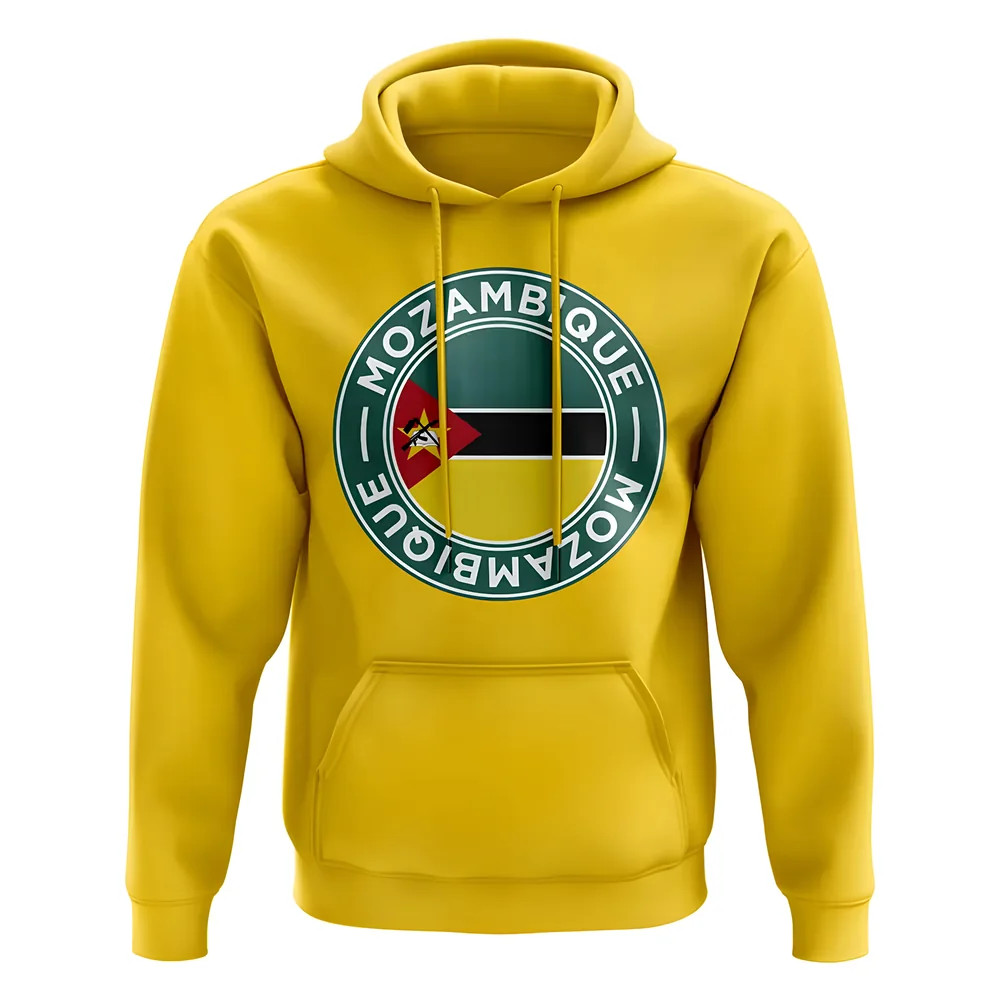 Mozambique Football Badge Hoodie (Yellow) Polyester Uksoccershop Men's Yellow Small