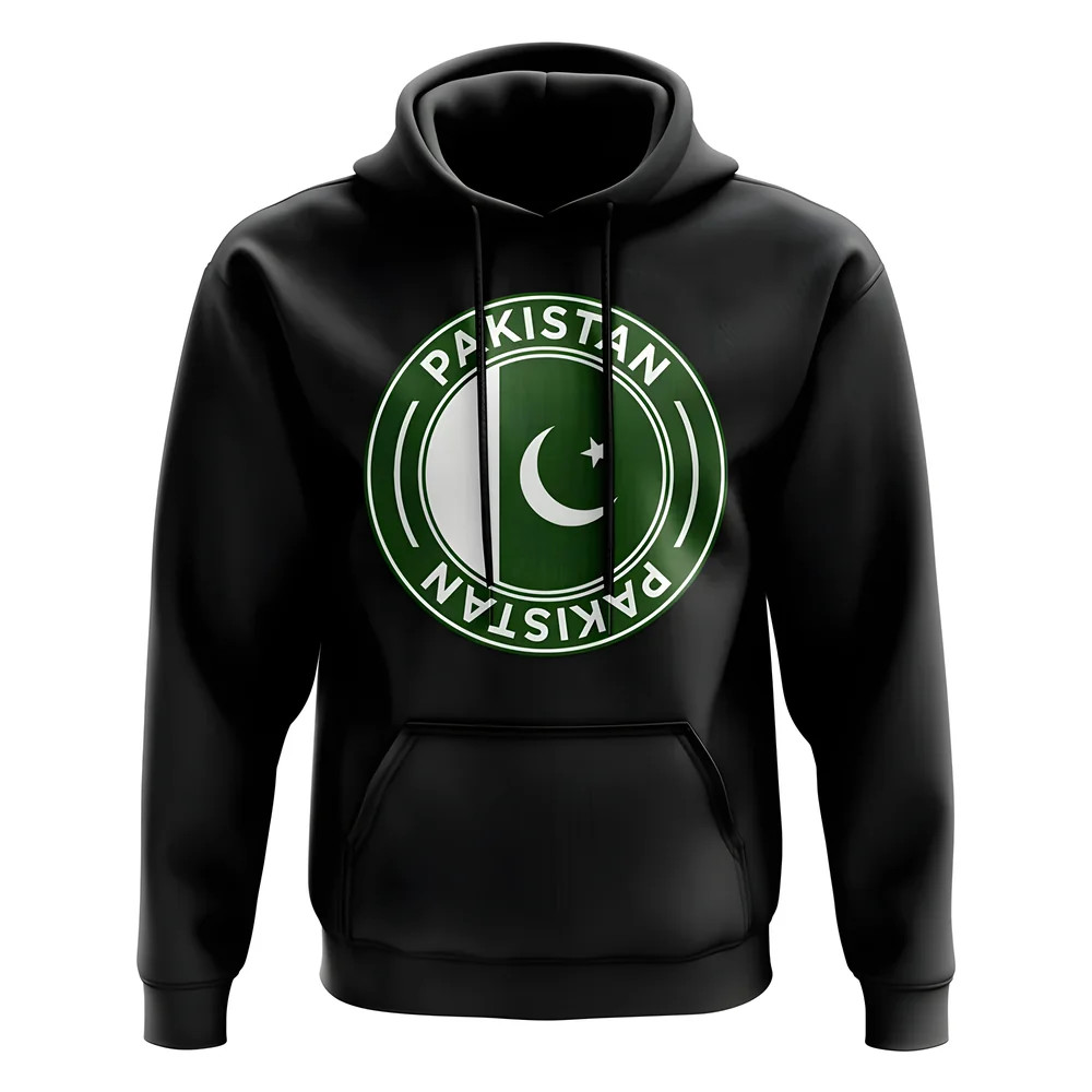 Pakistan Football Badge Hoodie (Black) Polyester Uksoccershop Men's Black Small