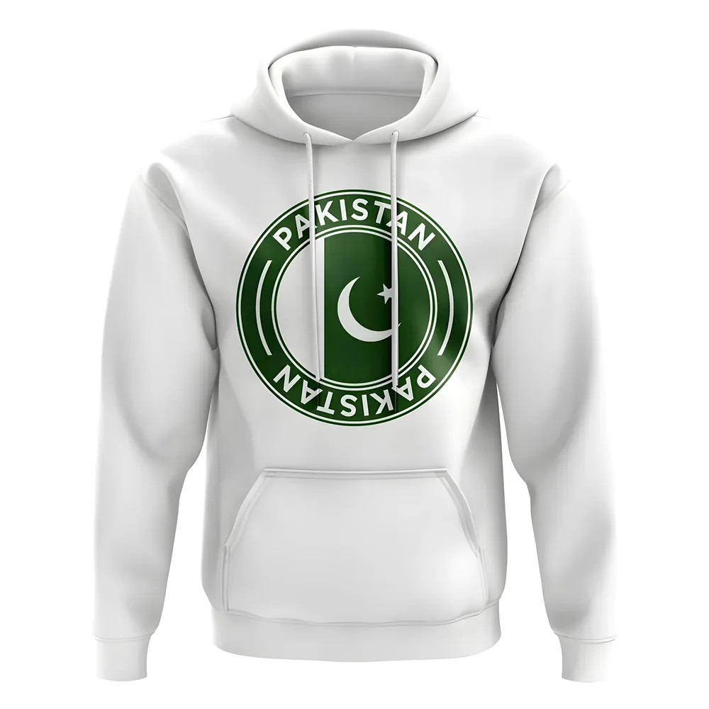 Pakistan Football Badge Hoodie (White) Polyester Uksoccershop Men's White Medium