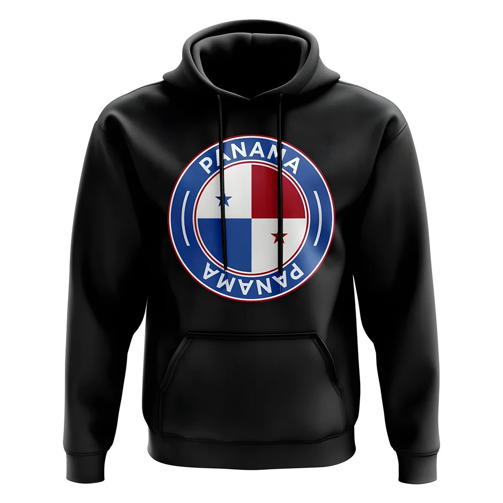 Panama Football Badge Hoodie (Black) Polyester Uksoccershop Men's Black Xxl