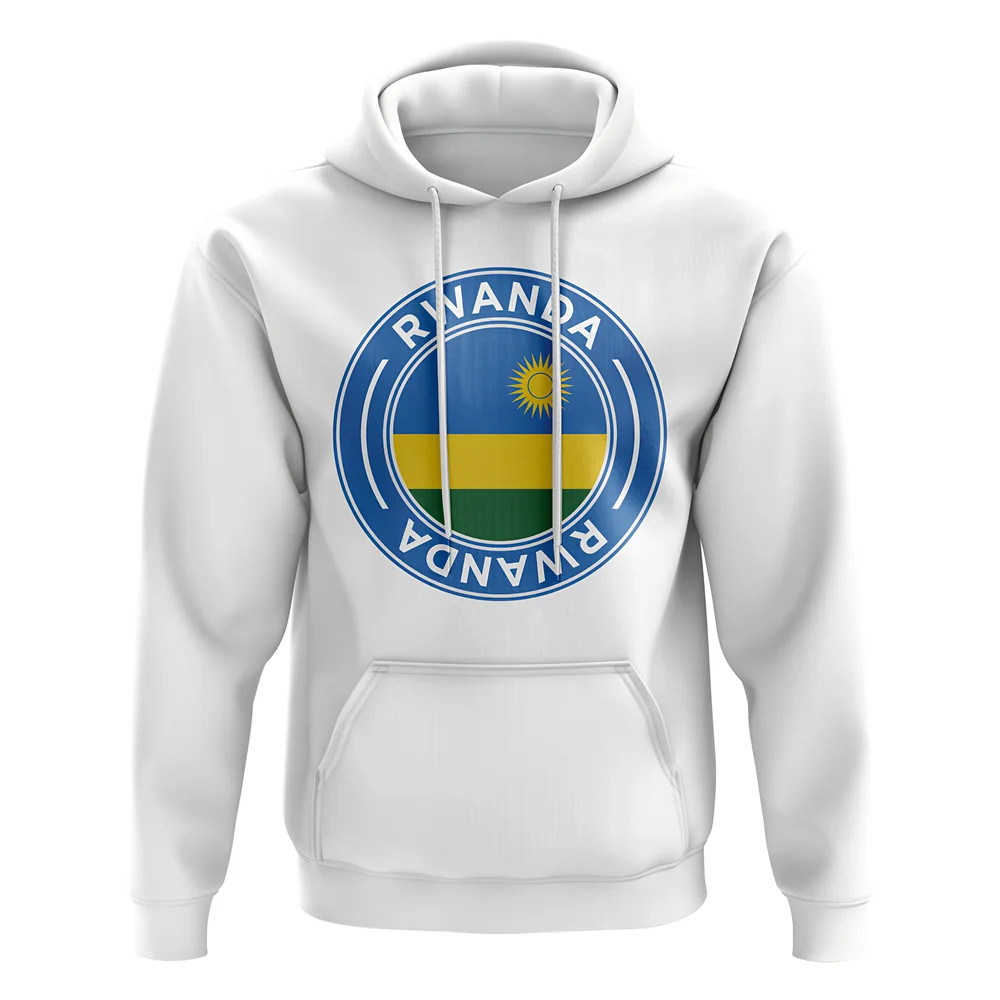 Rwanda Football Badge Hoodie (Sky) Polyester Uksoccershop Men's Sky Xxl