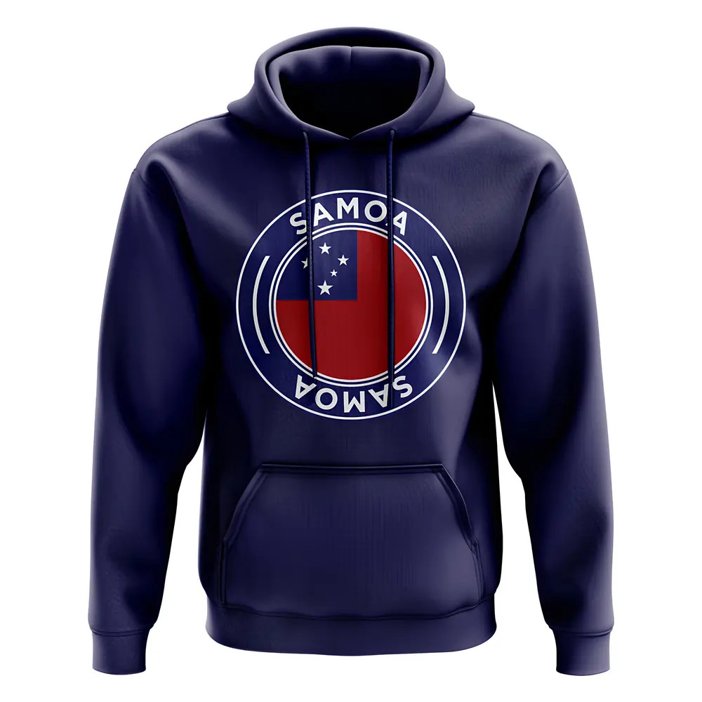 Samoa Football Badge Hoodie (Navy) Polyester Uksoccershop Men's Navy Xxl