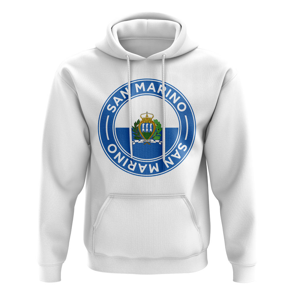 San Marino Football Badge Hoodie (White) Polyester Uksoccershop Men's White Large