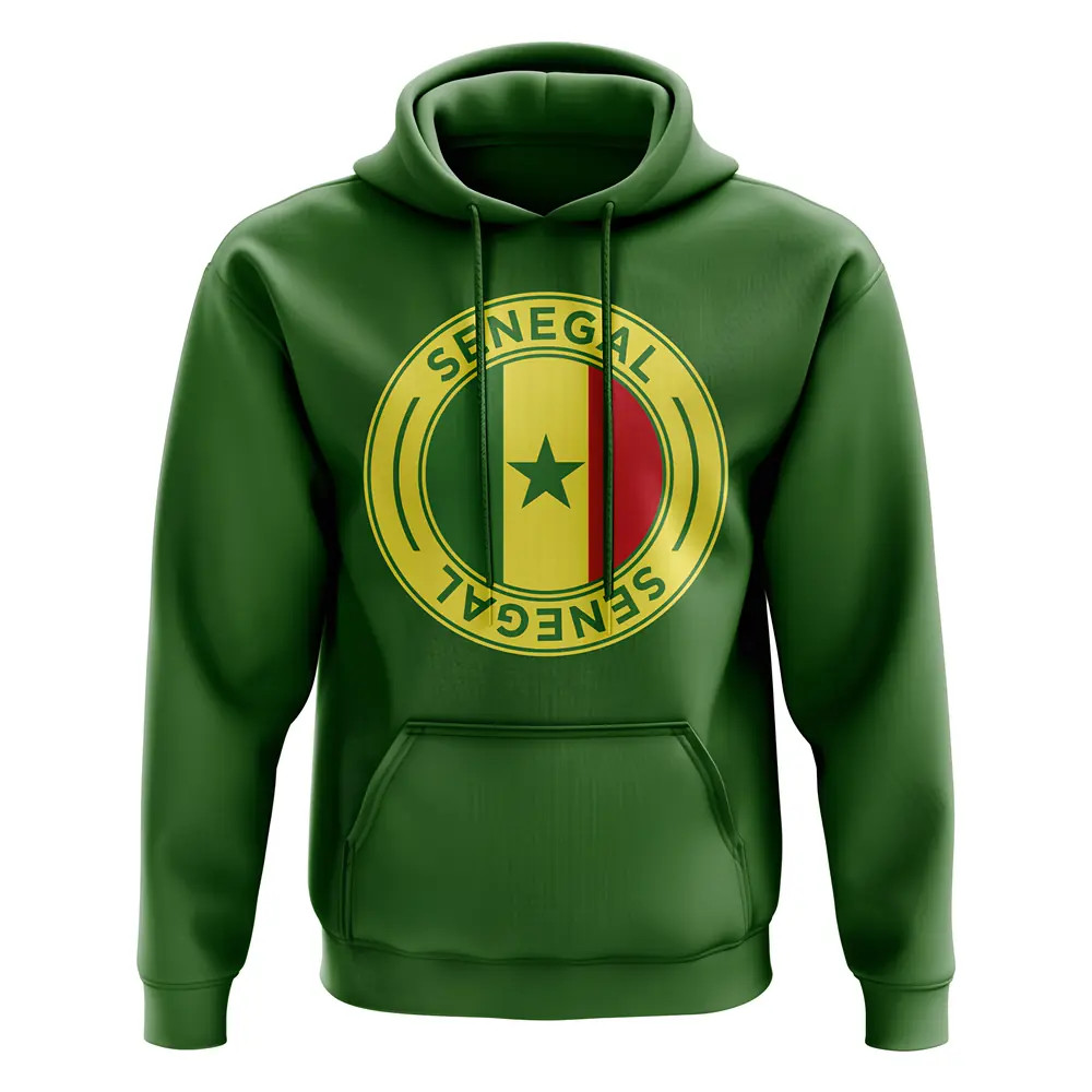 Senegal Football Badge Hoodie (Green) Polyester Uksoccershop Men's Green Medium