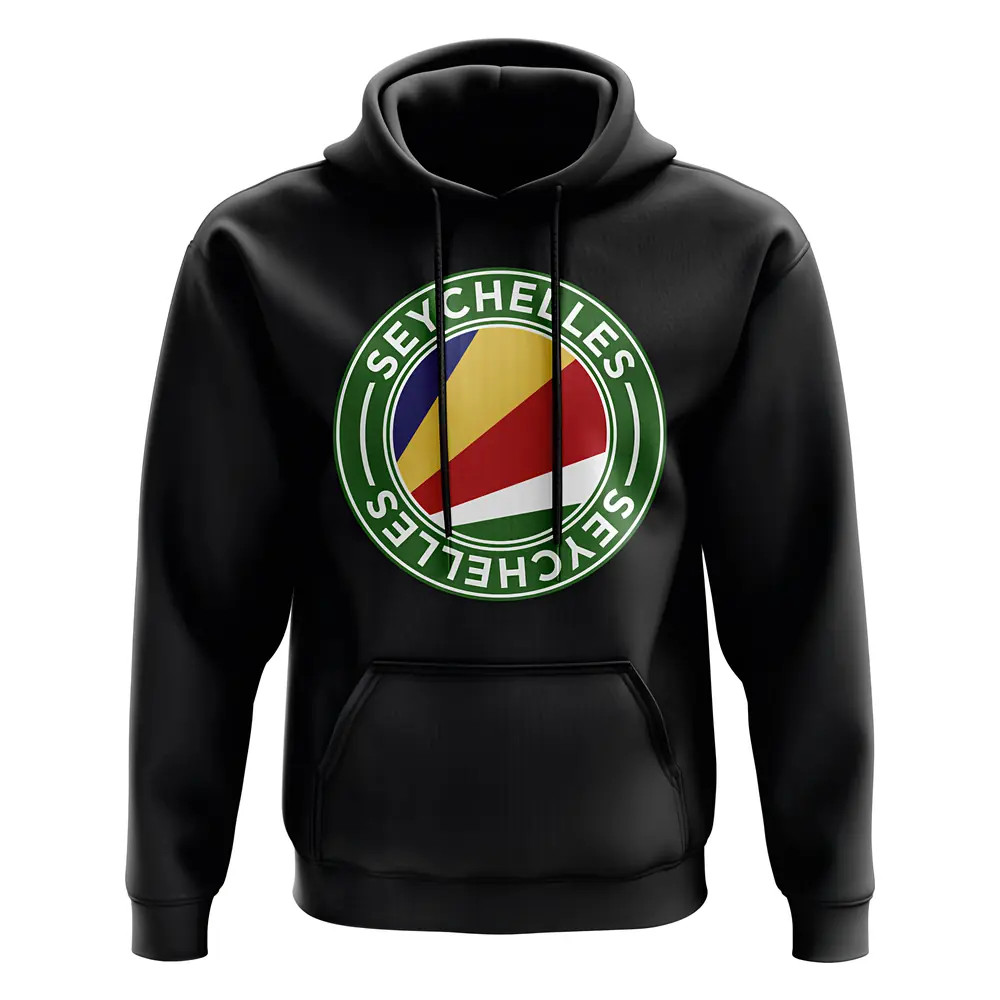 Seychelles Football Badge Hoodie (Black) Polyester Uksoccershop Men's Black Large