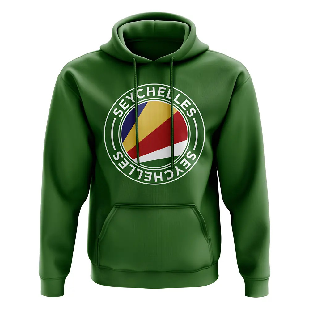 Seychelles Football Badge Hoodie (Green) Polyester Uksoccershop Men's Green Large